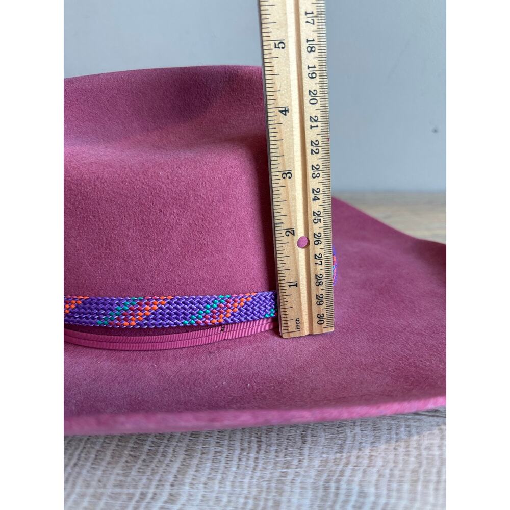 Vintage Dyna Felt USA Made Western Boho Hat Pink - Picture 10 of 14